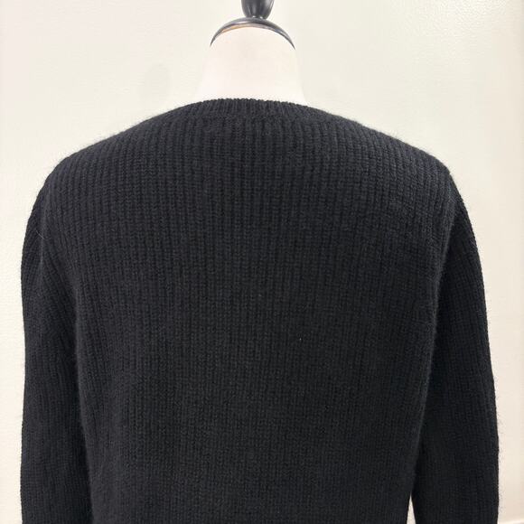 525 America Size M Sweater Emma Cashmere Ribbed Crewneck Shaker Stitch Old Money - Picture 10 of 13